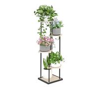 Ribelli 5 Niveaux Support pour Plantes, Étagère pour Plantes en Métal Bois, Porte Plantes D'intérieur pour Plusieurs Plantes, Support Pot de Fleur le Balcon du Jardin, Salon, Bureau, Couleur bois