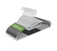 Ribelli 500798 - Lot de 20 cintres en Plastique antidérapants - 0,5 cm d'épaisseur - Peu encombrants - avec Crochet Rotatif à 360 ° - pour Manteaux, Pantalons, débardeurs