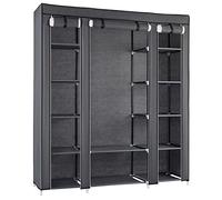 Ribelli Armoire de Chambre Armoire Tissu, env. 150 x 175 x 45cm, Gris (12 Sujet, Gris)
