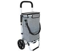 Ribelli Chariot de courses avec compartiment isotherme, chariot de courses pliable jusqu'à 45 kg, cadre en aluminium de haute qualité, chariot de courses avec poches latérales, sac amovible utilisable