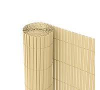 Ribelli Écran de confidentialité en PVC, Pare-Brise, Protection pour Balcon, Couleur:Bambou, Longueur :9 mètres, Altitude:80 cm