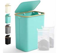 Ribelli Grand panier à linge pliable de 156 l, à 2 compartiments, avec couvercle et sac à linge amovible, pour buanderie, salle de bain, chambre à coucher, vert