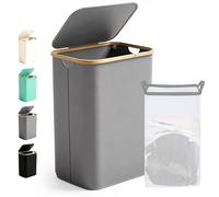 Ribelli Panier à linge pliable de 85 l, avec couvercle et sac à linge amovible, étroit, pour buanderie, salle de bain, chambre à coucher, gris