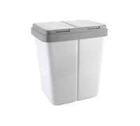 Ribelli Poubelle Double Automatique Poubelle Duo en Plastique avec Couvercle env. 2 x 25 L Gris