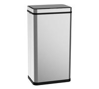 Ribelli Poubelle en acier inoxydable 70 l - Poubelle avec capteur - Ouverture et fermeture automatiques - Poubelle de cuisine avec indicateur de fonction LED - Argenté