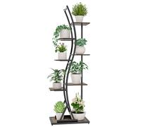 Ribelli Support de plantes en métal à 7 niveaux - 160 cm - En forme de vague - Avec protection anti-basculement - Pour balcon, salon