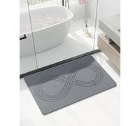 Ribelli Tapis de Bain antidérapant en Terre de diatomée - 60 x 39 cm - Tapis de Douche - Séchage Rapide - 100% Pierre Naturelle - Super Absorbant