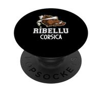 Ribellu Corsica Sanglier Rebelle Humour Corse Chasseur PopSockets PopGrip Adhésif