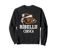 Ribellu Corsica Sanglier Rebelle Humour Corse Chasseur Sweatshirt