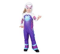 Ribie's Costume officiel Spiderman Ghost Spidey Marvel pour enfant, dessin animé, spidey classique - Taille 5-6
