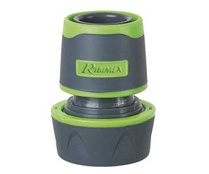 Ribiland 01405 - Raccord Automatique Plastique - Pour tuyau d'arrosage Diam19 mm - Gris / Vert