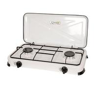 Réchaud à gaz 2 feux 4 pieds 4,4kw blanc avec couvercle