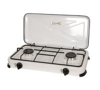 ribiland réchaud gaz 2 feux 2x2200k blanc avec couvercle prf350