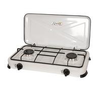 ribiland réchaud gaz 2 feux 2x2200k blanc avec couvercle prf350