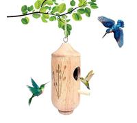 Ribili Wooden Hummingbird House, Fanyil Wooden Hummingbird House, Wooden Hummingbird House-Gift for Nature Lovers, Humming Bird House for Outside Hanging, Gardening Gifts Decoration (C)