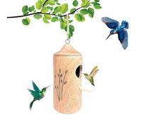 Ribili Wooden Hummingbird House, Fanyil Wooden Hummingbird House, Wooden Hummingbird House-Gift for Nature Lovers, Humming Bird House for Outside Hanging, Gardening Gifts Decoration (B)