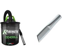 RIBIMEX Cenerill Electric Nettoyeur de Cendres 1000 W, 18 L avec Double Filtre et Lance Plate & Ribitech PRCEN000/L Buse Plate pour avaleur de Cendre