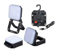 RIBIMEX Lampe LED Multi-Usage 20 W à Batterie, Noire, 2000 Lumens, Plastique, avec Fonction Powerbank USB, 12 x 10,5 x 5,5 cm