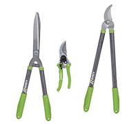 Lot 3 outils de jardinage coupants : secateur 8 + cisaille haies + coupe branches