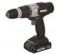 Ribimex Perceuse‑visseuse sur batterie R‑BAT20 – 20 V Li‑ion 2 Ah, 2 batteries, accessoires