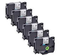 Ribons de ruban à étiquette noir 18 mm compatibles avec TZ-241 Compatible avec l'imprimante d'étiquette disponible dans les packs 4/5/6/10(6 Pcs)