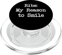 Ribs My Reason to Smile Funny Ribs BBQ Minimalist PopSockets PopGrip pour MagSafe