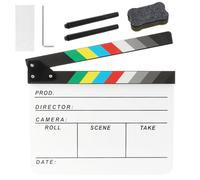 Ribvane Clap en acrylique pour réalisateurs de films - Photographie vidéo - Scène d'action - Avec une gomme magnétique pour tableau noir, deux stylos personnalisés, un chiffon de nettoyage et une clé