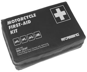 Ricambino Motorcycle First Aid Kit, Petite et compacte, la Trousse de Premiers Secours Conforme à la DIN 13167 Convient à Tous Les Pays européens, par ex. l'Autriche, la Suisse, l'Italie, l'Allemagne