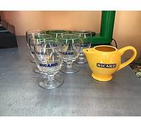 RICARD Lot DE 6 Verre Ballon Soleil Plus Une Carafe en Porcelaine Neuf