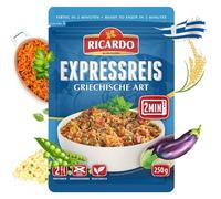 Ricardo Express Riz grec 16 x 250 g Préparation de riz Plats prêts à l'emploi Micro-ondes / Poêle à frire rapide et facile