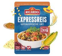 Ricardo Express Riz mexicain 8 x 250 g Préparation de riz Plats prêts à l'emploi Micro-ondes / Poêle à frire rapide et facile