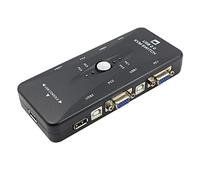 Ricardonty Un pour Quatre 4 Ports USB 2.0 KVM Switch Box + 4 Câbles KVM Clavier Moniteur VGA SVGA PC Ordinateur Portable
