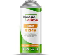 Ricaria Clima 3-en-1 - Réfrigérant R134a de Substitution pour Climatisation Auto avec Huile et Stop-Fuite - Bouteille 1x235 g - Climatisation Camping-Car - ECO