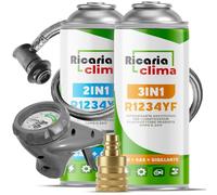 Ricaria Clima - R1234yf Recharge Climatisation Automobile + Gaz R1234yf 3en1 pour Climatisation - 2X 235 g avec Tuyau et Adaptateur YF - ECO