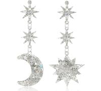 Ricarmo Boucles d'oreilles pendantes en acrylique bohème mignonnes étoiles lune soleil asymétrie longues et légères boucles d'oreilles à tige géométriques personnalisées pour femmes bijoux cadeaux