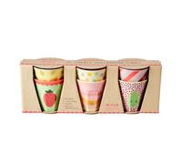 Rice - 6 Pcs Small Melamine Kids Cups - Happy Fruits Prints