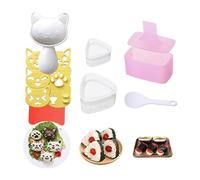 Rice Ball Maker Mold - Sushi Mold Set, Cute Cat Rice Shaper Molds Set | 8-Piece Classic Triangle Sushi Maker Kit for Kid | Kitchen Tool for Home, Restaurant, Lunch Boxes, DIY Food, Christmas Cooking