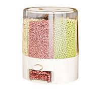 Rice Bucket - Cereal Storage Container - Food-grade Anti-gnat Rotatable Anti-moisture With Dividers For Cooking Baking Pantry Oats Kitchen Grains Pet Treat Beans Flour