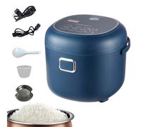Rice Cooker Cuiseur à riz portable 2 l Petit cuiseur à riz multifonction avec cuillère et tasse à mesurer 12 V/24 V/220 V Facile à nettoyer pour cuisine, chambre et voyage