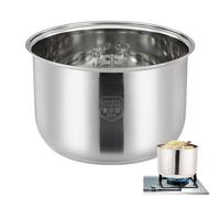 Rice Cooker Stainless Steel Inner Pot, Stainless Steel Inner Pot, Suitable for Various Brands of Rice Cooker Replacement Pots (Silver,5L (140mm height))
