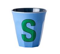 RICE DK Tasse Mélamine Medium Bleu Foncé avec la Lettre S