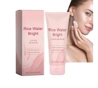 Rice Foaming Faced Cleanser pour femmes et hommes - Lotion douce pour tous les types de peau - Avec extrait de riz glycérine - Nettoyage en profondeur des pores - Contrôle de l'huile - Maquillage
