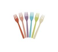 RICE Glory Days Lot de 6 fourchettes à gâteau en mélamine sans BPA Multicolore