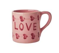 Rice Gobelet en céramique, rose, 0,42 l | Peint à la main, motif Love