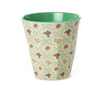 Rice Gobelet en mélamine - Medium - Imprimé nœud et bouqet - Gobelets pour enfant - Vaisselle de camping - Tasse en mélamine incassable - Sans BPA - 250 ml