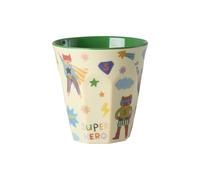 Rice Gobelet en mélamine pour enfant de taille moyenne - Vert - Imprimé héros