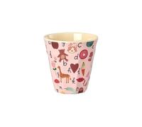 Rice Gobelet en mélamine pour enfant - Rose - Design ABC - Sans BPA