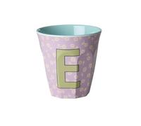 Rice Gobelet en mélamine pour enfant, taille moyenne, avec lettres (E)