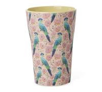 Rice Grand gobelet en mélamine - Imprimé oiseaux exotiques - Gobelet pour enfant - Vaisselle de camping - Tasse à boire en mélamine incassable sans BPA 400 ml