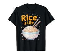 Rice is Life - Amateur de Riz T-Shirt Graphique avec Valeur, Homme, Noir, M